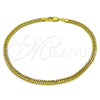 Tobillera Básica 03.213.0299.10 Oro Laminado, Diamantado, Tono Dorado (Grosor 04 MM, 10 Pulgadas de Largo)
