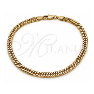 Tobillera Básica 03.213.0436.10 Oro Laminado, Diamantado, Tono Dorado (Grosor 05.5 MM, 10 Pulgadas de Largo)