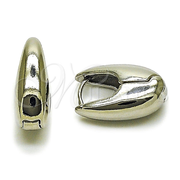 Argolla Huggie 02.213.0950.15 Rodio Laminado, Pulido, Rodinado