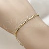 Pulsera Básica 04.213.0374.07 Oro Laminado, Diseño de Figaro Concave, Diamantado, Tono Dorado (Grosor 03.5 MM, 7 Pulgadas de Largo)
