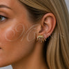 Arete Dormilona 02.204.0085 Oro Laminado, con Zirconia Cubica Multicolor, Pulido, Tono Dorado