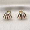 Arete Dormilona 02.204.0085 Oro Laminado, con Zirconia Cubica Multicolor, Pulido, Tono Dorado