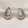 Arete Dormilona 02.204.0088 Oro Laminado, con Zirconia Cubica Blanca, Pulido, Tono Dorado