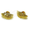 Arete Dormilona 02.204.0092 Oro Laminado, Diseño de Gota, con Zirconia Cubica Blanca, Pulido, Tono Dorado