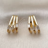 Arete Dormilona 02.204.0095.1 Oro Laminado, Diseño de Baguette, con Zirconia Cubica Blanca, Pulido, Tono Dorado