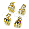 Arete Dormilona 02.204.0095.1 Oro Laminado, Diseño de Baguette, con Zirconia Cubica Blanca, Pulido, Tono Dorado