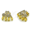 Arete Dormilona 02.204.0097 Oro Laminado, con Zirconia Cubica Blanca, Pulido, Tono Dorado