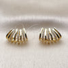 Arete Dormilona 02.204.0098 Oro Laminado, con Zirconia Cubica Blanca, Pulido, Tono Dorado