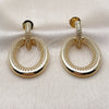 Arete Dormilona 02.204.0099 Oro Laminado, con Zirconia Cubica Blanca, Pulido, Tono Dorado