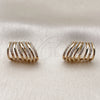 Arete Dormilona 02.204.0101 Oro Laminado, con Micro Pave Blanca, Pulido, Tono Dorado