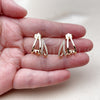 Arete Dormilona 02.204.0106 Oro Laminado, Diseño de Gota, con Micro Pave Blanca, Pulido, Tono Dorado