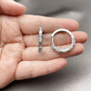 Argolla Huggie 02.210.0095.11.25 Rodio Laminado, con Zirconia Cubica Amatista y Blanca, Pulido, Rodinado