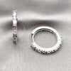 Argolla Huggie 02.210.0095.11.25 Rodio Laminado, con Zirconia Cubica Amatista y Blanca, Pulido, Rodinado