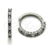 Argolla Huggie 02.210.0095.11.25 Rodio Laminado, con Zirconia Cubica Amatista y Blanca, Pulido, Rodinado