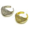 Anillo Multi Piedra 01.424.0007.1 Rodio Laminado, Diseño de Corazón y Cluster, con Zirconia Cubica Blanca y Micro Pave Blanca, Pulido, Rodinado (Talla Unica)