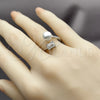 Anillo Multi Piedra 01.424.0013.1 Rodio Laminado, Diseño de Bola y Cluster, con Perla Marfil y Zirconia Cubica Blanca, Pulido, Rodinado (Talla Unica)