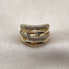 Anillo Multi Piedra 01.424.0015 Oro Laminado, Diseño de Clavo, con Micro Pave Blanca, Pulido, Tono Dorado (Talla Unica)