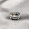 Anillo Multi Piedra 01.424.0015.1 Rodio Laminado, Diseño de Clavo, con Micro Pave Blanca, Pulido, Rodinado (Talla Unica)