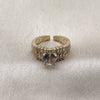 Anillo Multi Piedra 01.424.0016 Oro Laminado, Diseño de Baguette y Cluster, con Zirconia Cubica Blanca y Micro Pave Blanca, Pulido, Tono Dorado (Talla Unica)