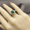 Anillo Multi Piedra 01.424.0003.6 Rodio Laminado, Diseño de Cluster, con Zirconia Cubica Verde y Blanca, Pulido, Rodinado (Talla Unica)