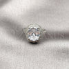 Anillo Multi Piedra 01.424.0001.5 Rodio Laminado, Diseño de Cluster, con Zirconia Cubica Blanca y Micro Pave Blanca, Pulido, Rodinado (Talla Unica)