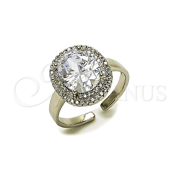 Anillo Multi Piedra 01.424.0001.5 Rodio Laminado, Diseño de Cluster, con Zirconia Cubica Blanca y Micro Pave Blanca, Pulido, Rodinado (Talla Unica)