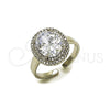 Anillo Multi Piedra 01.424.0001.5 Rodio Laminado, Diseño de Cluster, con Zirconia Cubica Blanca y Micro Pave Blanca, Pulido, Rodinado (Talla Unica)