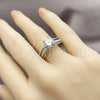 Anillo Multi Piedra 01.424.0019 Rodio Laminado, Diseño de Cluster, con Zirconia Cubica Blanca, Pulido, Rodinado (Talla Unica)