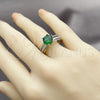 Anillo Multi Piedra 01.424.0019.1 Rodio Laminado, Diseño de Cluster, con Zirconia Cubica Verde y Blanca, Pulido, Rodinado (Talla Unica)