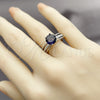 Anillo Multi Piedra 01.424.0019.3 Rodio Laminado, Diseño de Cluster, con Zirconia Cubica Amatista y Blanca, Pulido, Rodinado (Talla Unica)
