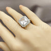 Anillo Multi Piedra 01.424.0020 Rodio Laminado, Diseño de Cluster, con Zirconia Cubica Blanca, Pulido, Rodinado (Talla Unica)