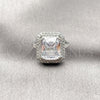 Anillo Multi Piedra 01.424.0020 Rodio Laminado, Diseño de Cluster, con Zirconia Cubica Blanca, Pulido, Rodinado (Talla Unica)