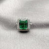 Anillo Multi Piedra 01.424.0020.1 Rodio Laminado, Diseño de Cluster, con Zirconia Cubica Verde y Blanca, Pulido, Rodinado (Talla Unica)