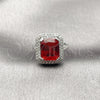 Anillo Multi Piedra 01.424.0020.4 Rodio Laminado, Diseño de Cluster, con Zirconia Cubica Granate y Blanca, Pulido, Rodinado (Talla Unica)