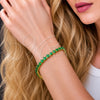 Pulsera Tennis 03.424.0008.2.07 Oro Laminado, Diseño de Gota, con Zirconia Cubica Verde, Pulido, Tono Dorado (Grosor 05 MM, 8 Pulgadas de Largo)