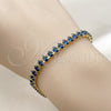 Pulsera Tennis 03.424.0008.3.07 Oro Laminado, Diseño de Gota, con Zirconia Cubica Zafiro Azul, Pulido, Tono Dorado (Grosor 05 MM, 8 Pulgadas de Largo)