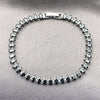 Pulsera Tennis 03.424.0008.6.07 Rodio Laminado, Diseño de Gota, con Zirconia Cubica Negro, Pulido, Rodinado (Grosor 05 MM, 8 Pulgadas de Largo)