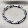 Pulsera Tennis 03.130.0004.5.07 Rodio Laminado, Diseño de Cluster, con Zirconia Cubica Amatista, Pulido, Rodinado (Grosor 04.8 MM, 7 Pulgadas de Largo)