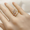 Anillo Multi Piedra 01.317.0001 Oro Laminado, Diseño de Oja, con Zirconia Cubica Blanca, Pulido, Tono Dorado (Talla Unica)