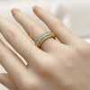 Anillo Multi Piedra 01.317.0003 Oro Laminado, Diseño de Cluster, con Zirconia Cubica Blanca y Micro Pave Blanca, Pulido, Tono Dorado (Talla Unica)