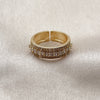 Anillo Multi Piedra 01.317.0003 Oro Laminado, Diseño de Cluster, con Zirconia Cubica Blanca y Micro Pave Blanca, Pulido, Tono Dorado (Talla Unica)