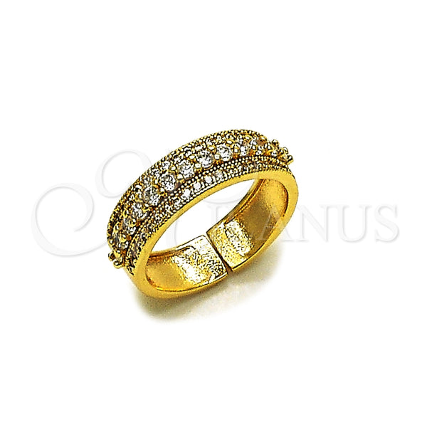 Anillo Multi Piedra 01.317.0003 Oro Laminado, Diseño de Cluster, con Zirconia Cubica Blanca y Micro Pave Blanca, Pulido, Tono Dorado (Talla Unica)