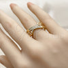 Anillo Multi Piedra 01.317.0007 Oro Laminado, Diseño de Mariner, con Micro Pave Blanca, Pulido, Tono Dorado (Talla Unica)