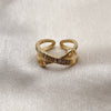 Anillo Multi Piedra 01.317.0007 Oro Laminado, Diseño de Mariner, con Micro Pave Blanca, Pulido, Tono Dorado (Talla Unica)