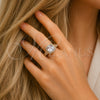 Anillo Multi Piedra 01.317.0009 Oro Laminado, Diseño de Cluster y Baguette, con Zirconia Cubica Blanca y Micro Pave Blanca, Pulido, Tono Dorado (Talla Unica)