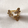 Anillo Multi Piedra 01.317.0011 Oro Laminado, Diseño de Mariposa, con Micro Pave Blanca, Pulido, Tono Dorado (Talla Unica)