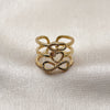 Anillo Multi Piedra 01.317.0014 Oro Laminado, Diseño de Infinito y Corazón, con Micro Pave Blanca, Pulido, Tono Dorado (Talla Unica)