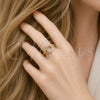 Anillo Multi Piedra 01.266.0083 Oro Laminado, Diseño de Baguette, con Zirconia Cubica Blanca, Pulido, Tono Dorado (Talla Unica)