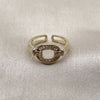 Anillo Multi Piedra 01.266.0083 Oro Laminado, Diseño de Baguette, con Zirconia Cubica Blanca, Pulido, Tono Dorado (Talla Unica)