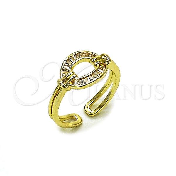 Anillo Multi Piedra 01.266.0083 Oro Laminado, Diseño de Baguette, con Zirconia Cubica Blanca, Pulido, Tono Dorado (Talla Unica)